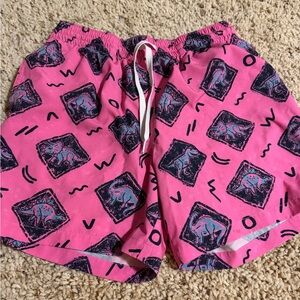 Chubbies Pink and Navy Patterned Swim Shorts